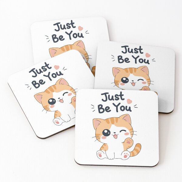 Item preview, Cute Chibi Cat Just Be You - Kawaii Positive Quote Illustration designed and sold by FennyWijayaMomo.