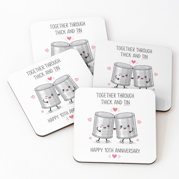 Item preview, Funny 10th Anniversary Card | Tin Anniversary Card | Together Through Thick And Tin Wedding Anniversary designed and sold by Aesthetic-Avenue.