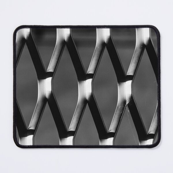 Item preview, Metal Fence Pattern Close-Up In Black And White With Repeating Geometric Mesh And High Contrast designed and sold by Nmallia.