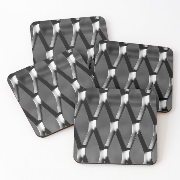 Item preview, Metal Fence Pattern Close-Up In Black And White With Repeating Geometric Mesh And High Contrast designed and sold by Nmallia.