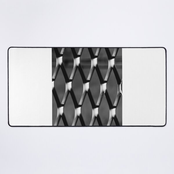 Item preview, Metal Fence Pattern Close-Up In Black And White With Repeating Geometric Mesh And High Contrast designed and sold by Nmallia.
