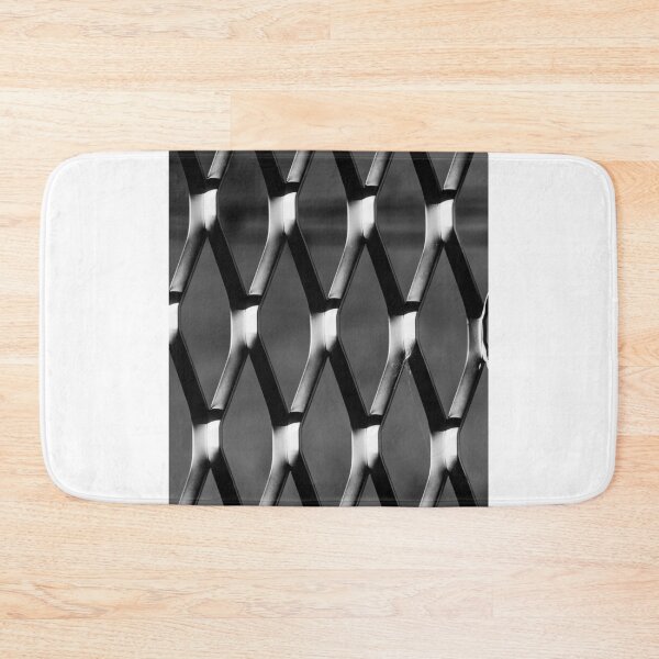 Item preview, Metal Fence Pattern Close-Up In Black And White With Repeating Geometric Mesh And High Contrast designed and sold by Nmallia.