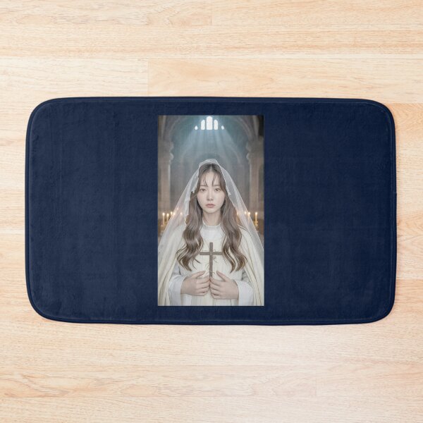 Item preview, Serene Woman Holding Cross Religious Portrait designed and sold by BarillarotvkDes.