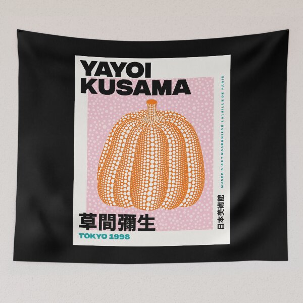 Item preview, Yayoi Kusama Orange Pumpkin Poster 1998 - Iconic Polka Dot Wall Art Print, Tokyo Pink Background designed and sold by Susanspy007.