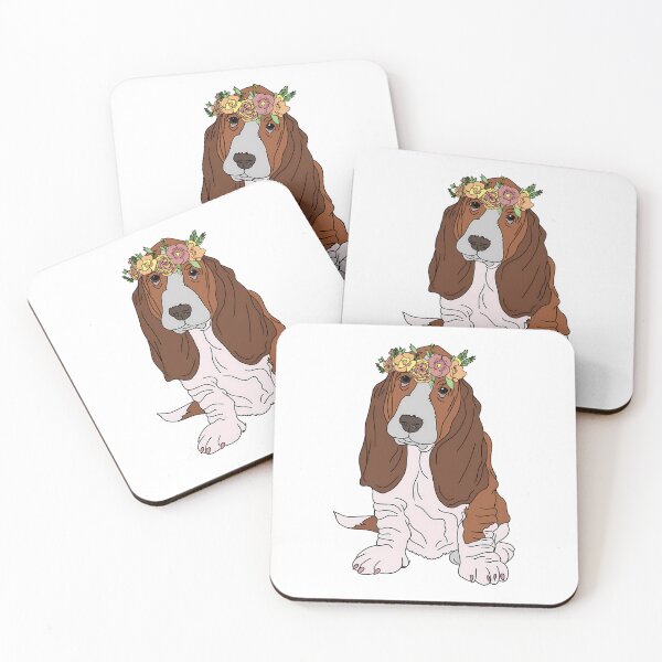 Item preview,  Basset Hound With Flower Crown designed and sold by pipiapett.