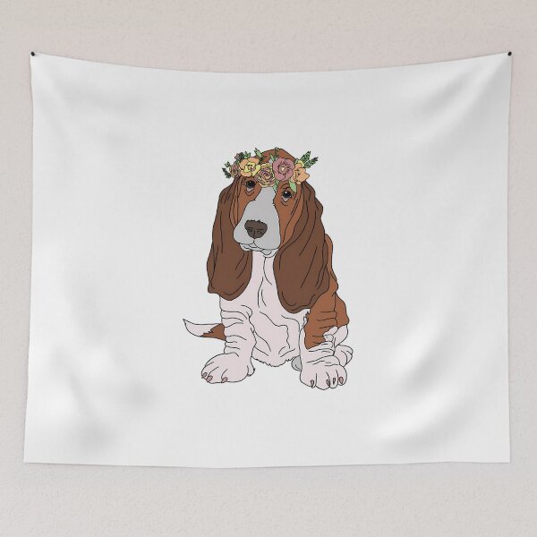 Item preview,  Basset Hound With Flower Crown designed and sold by pipiapett.