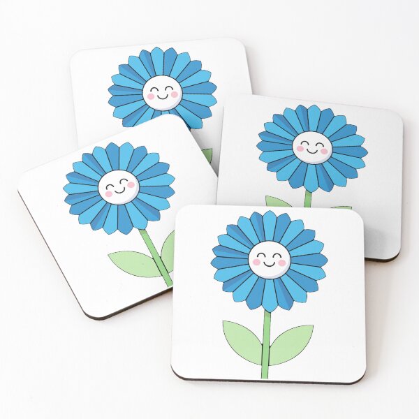 Item preview, Cute Smiling Blue Daisy Flower designed and sold by Khanworld.