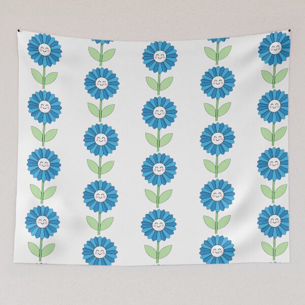 Item preview, Cute Smiling Blue Daisy Flower designed and sold by Khanworld.