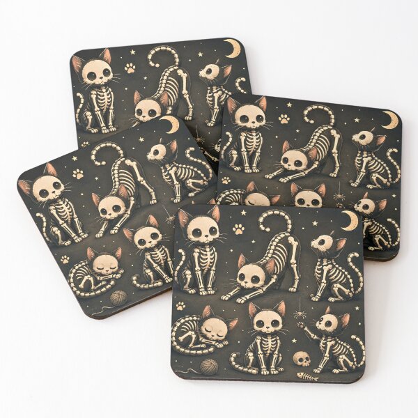 Item preview, Cute Skeleton Cat Halloween Collection | Kawaii Gothic Cat Illustration designed and sold by lavanya11.