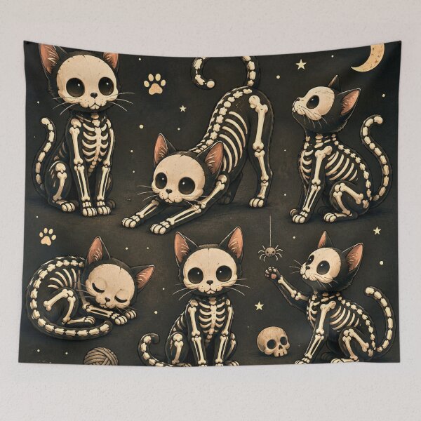 Item preview, Cute Skeleton Cat Halloween Collection | Kawaii Gothic Cat Illustration designed and sold by lavanya11.