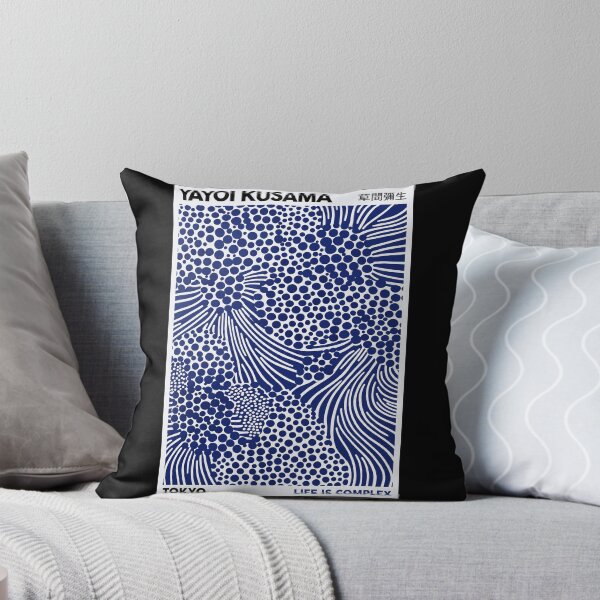 Item preview, Yayoi Kusama Life is Complex Poster 1998 - Blue White Dots Wall Art Print, Tokyo Abstract Decor designed and sold by ArleenCostums.