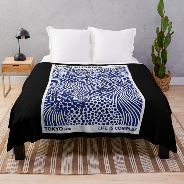 Item preview, Yayoi Kusama Life is Complex Poster 1998 - Blue White Dots Wall Art Print, Tokyo Abstract Decor designed and sold by ArleenCostums.