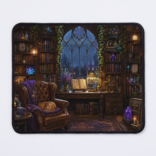 Item preview, Cozy Magical Library Secret Bookstore Art designed and sold by MARQUES DESIGN ART .