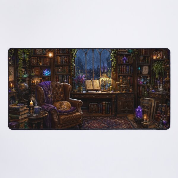 Item preview, Cozy Magical Library Secret Bookstore Art designed and sold by MARQUES DESIGN ART .