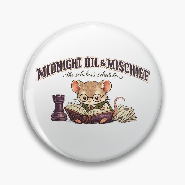 Item preview, Midnight Oil and Mischief The Scholar's Schedule Cute Rat Funny Pun designed and sold by Yellowriversss.