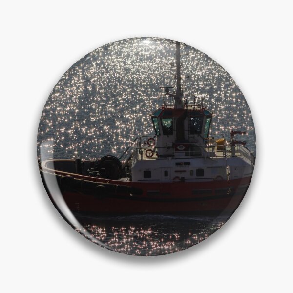 Item preview, Red Tugboat Cruising Through Sparkling Sunlit Water With Sea Reflections and Harbor Work-boat Activity designed and sold by Nmallia.