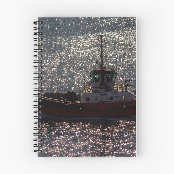 Item preview, Red Tugboat Cruising Through Sparkling Sunlit Water With Sea Reflections and Harbor Work-boat Activity designed and sold by Nmallia.
