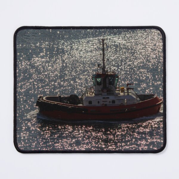 Item preview, Red Tugboat Cruising Through Sparkling Sunlit Water With Sea Reflections and Harbor Work-boat Activity designed and sold by Nmallia.