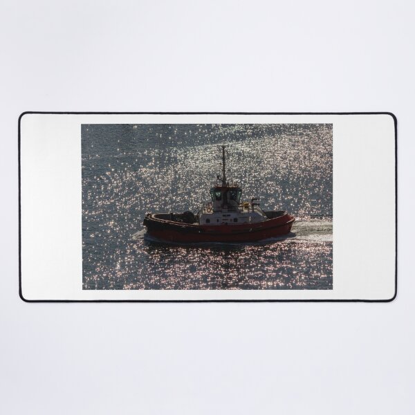 Item preview, Red Tugboat Cruising Through Sparkling Sunlit Water With Sea Reflections and Harbor Work-boat Activity designed and sold by Nmallia.
