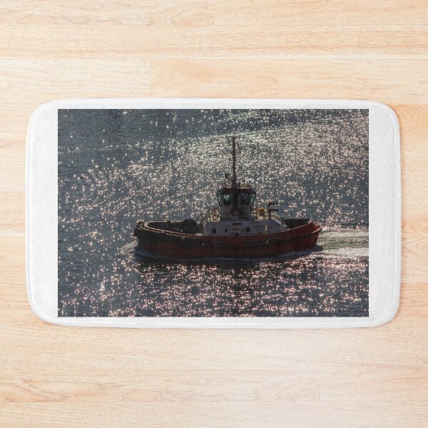 Item preview, Red Tugboat Cruising Through Sparkling Sunlit Water With Sea Reflections and Harbor Work-boat Activity designed and sold by Nmallia.
