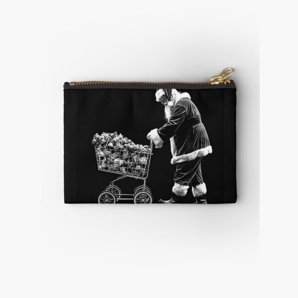 Item preview, Santa Shopping for Christmas Gifts Black and White Holiday Art designed and sold by inkoutninja.