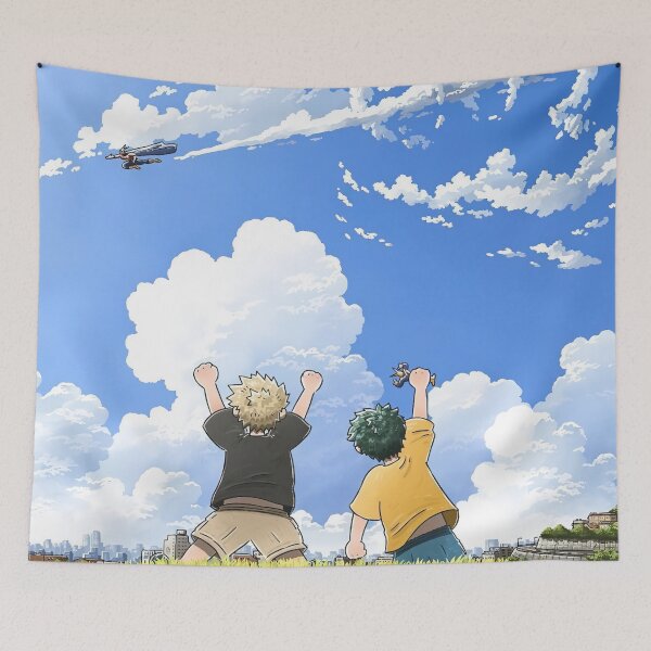 Item preview, Young Bakugo and Deku Looking at Sky designed and sold by PRINTATSTUDIO.
