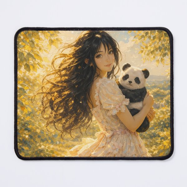 Item preview, Anime Girl Hugging a Baby Panda designed and sold by m-y-A-I-A-R-T-.