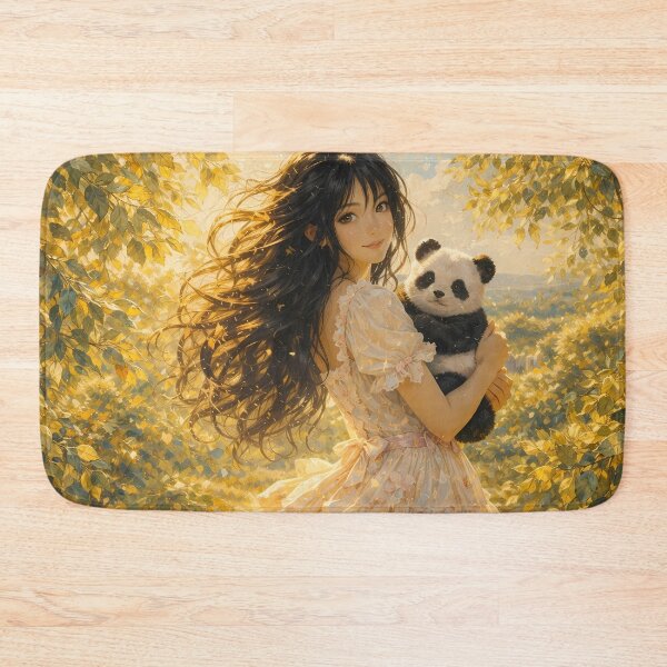 Item preview, Anime Girl Hugging a Baby Panda designed and sold by M-Y-A-R-T-.