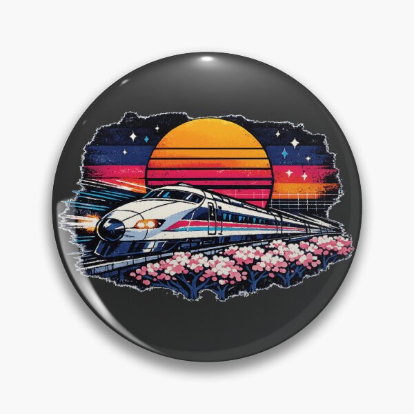 Item preview, Neon Retro Anime Cherry Blossom Bullet Train designed and sold by KungPowUnicorn.