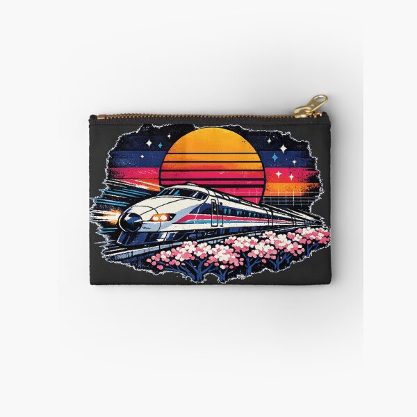 Item preview, Neon Retro Anime Cherry Blossom Bullet Train designed and sold by KungPowUnicorn.