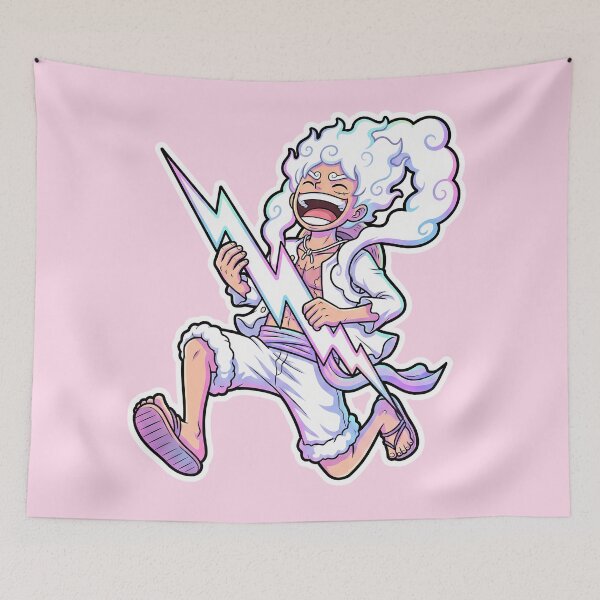 Item preview, Luffy Gear 5 Sun God Nika Lightning Bolt Anime Vector designed and sold by luffy2374.