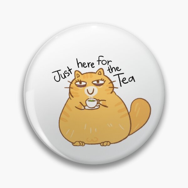 Item preview, Smirking Cat Just Here For The Tea / Funny Tea & Drama Meme Sticker  designed and sold by Hazelle's Gallery.