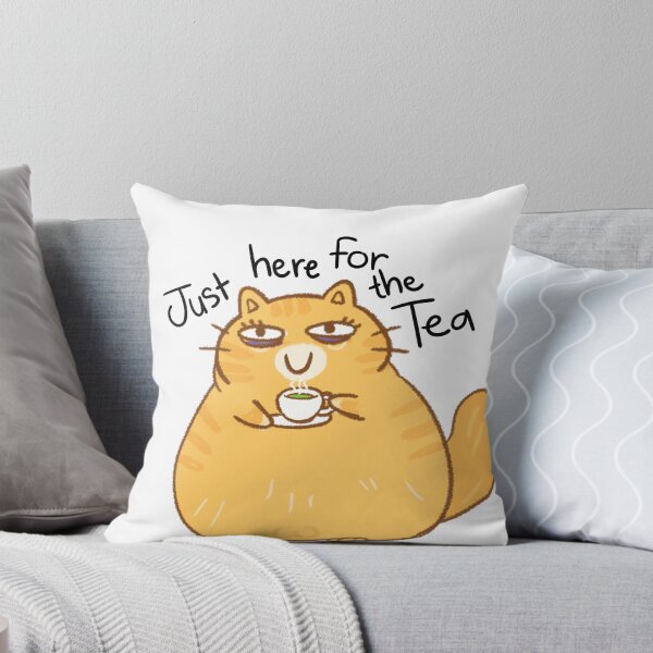 Item preview, Smirking Cat Just Here For The Tea / Funny Tea & Drama Meme Sticker  designed and sold by PippiThePickle.
