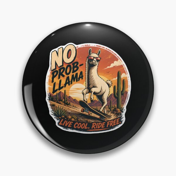 Item preview, No Prob-Llama Cool Skateboarding Llama designed and sold by Canvas-Whispers.