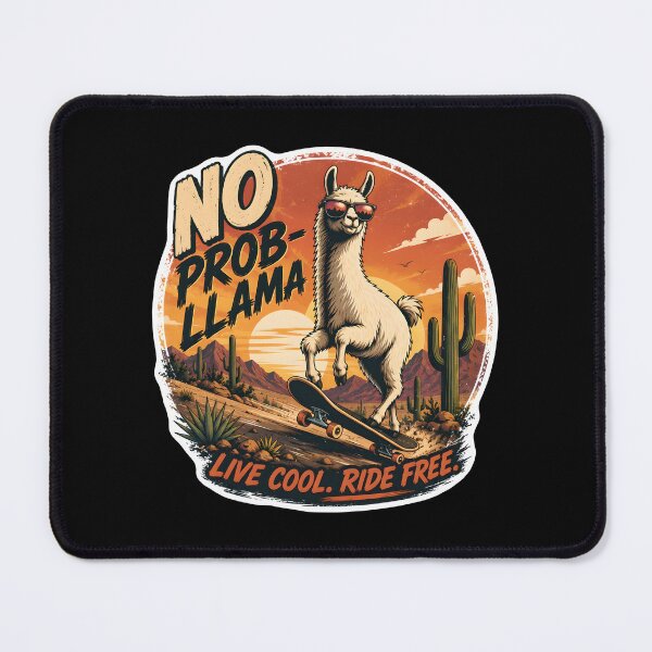 Item preview, No Prob-Llama Cool Skateboarding Llama designed and sold by Canvas-Whispers.