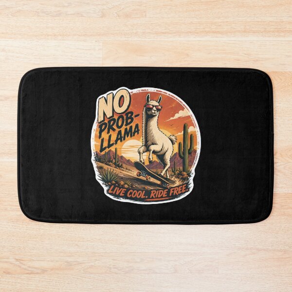 Item preview, No Prob-Llama Cool Skateboarding Llama designed and sold by Canvas-Whispers.