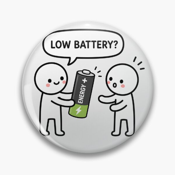 Item preview, Low Battery Funny Sticker designed and sold by MonkiFlipp.