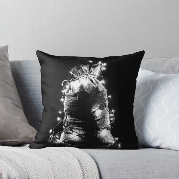 Item preview, Santa’s Glowing Gift Sack Black and White Christmas Art designed and sold by inkoutninja.