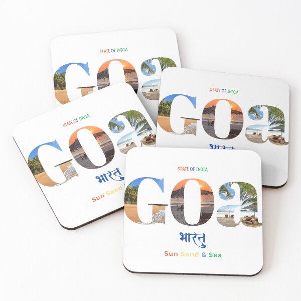 Artikelvorschau, Goa, Bundesstaat Indien – Typografie von Sonne, Sand, Meer und Strand entworfen und verkauft von WearTheVibe Store.