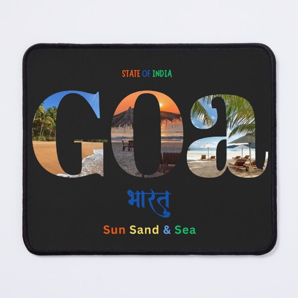 Item preview, Goa State Of India - Sun Sand Sea Beach Typography designed and sold by WearTheVibe Store.