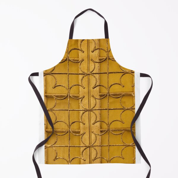 Item preview, Yellow Wrought Iron Window Gate With Decorative Circular Pattern And Rustic Texture designed and sold by Nmallia.