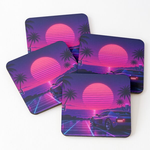 Item preview, Retro Vaporwave 80s Sunset Cyberpunk Car Art designed and sold by MARQUES DESIGN ART .