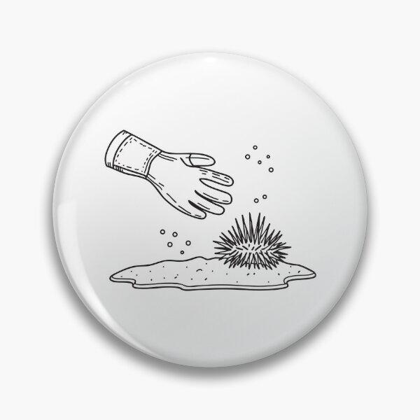 Item preview, A diving glove extending toward a sea urchin on sandy seabed designed and sold by rasagamastore.