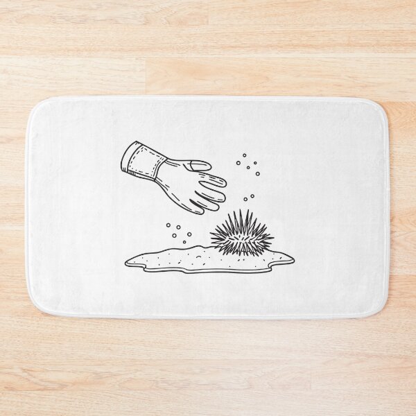 Item preview, A diving glove extending toward a sea urchin on sandy seabed designed and sold by rasagamastore.