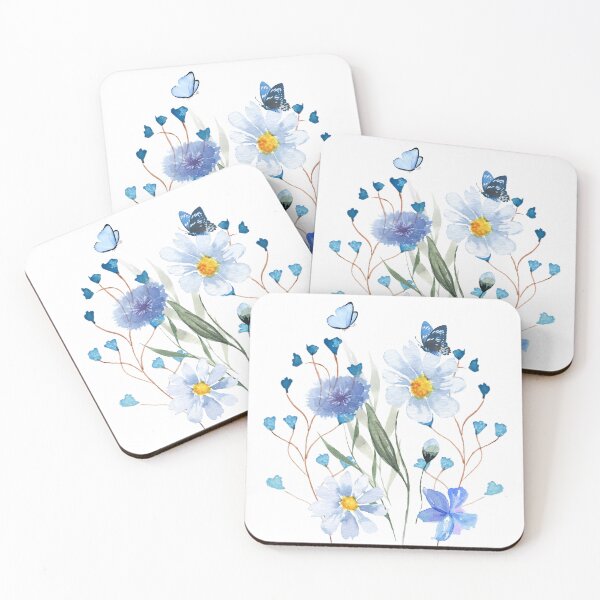 Item preview, Blue Flowers And Butterflies. designed and sold by Dinasshop.