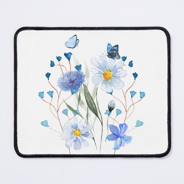 Item preview, Blue Flowers And Butterflies. designed and sold by Dinasshop.