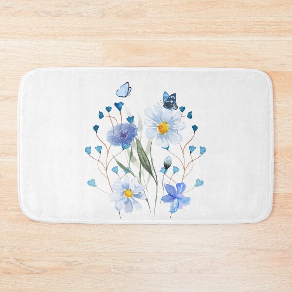 Item preview, Blue Flowers And Butterflies. designed and sold by Dinasshop.