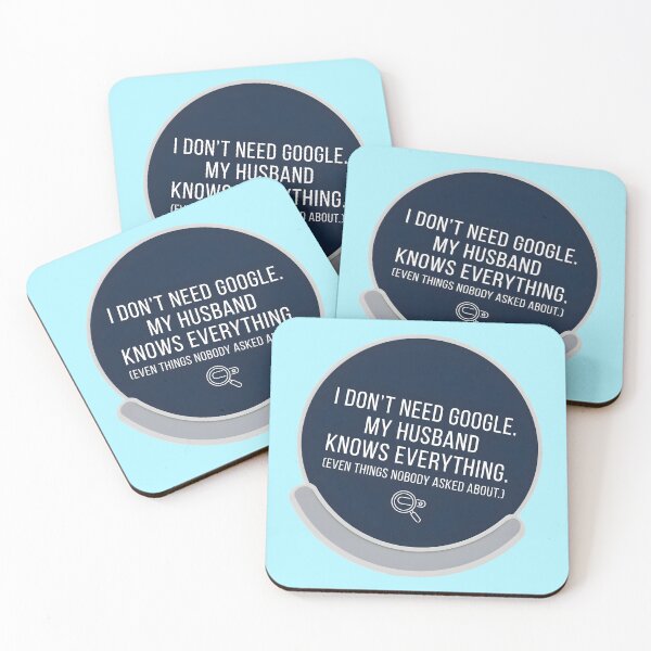 Item preview, I Don't Need Google My Husband Knows Everything Funny Sticker | Sarcastic Wife to Husband Quote Decal | Marriage Humor Vinyl Sticker | Know It All Husband Gift designed and sold by SergioMiklos.