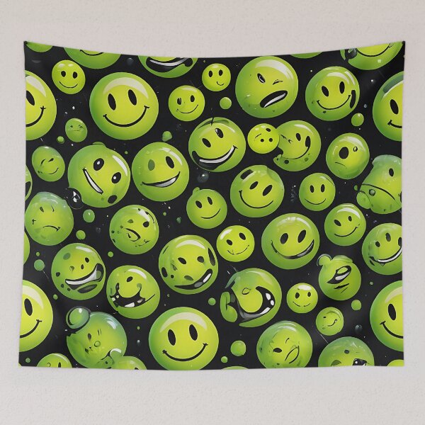 Item preview, Acid Techno Smiley Face Pattern - 90s Rave designed and sold by  ZenRave Designs.