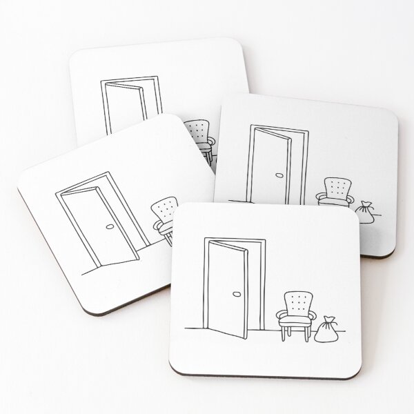 Item preview, A door ajar next to a chair where a bag has fallen designed and sold by rasagamastore.